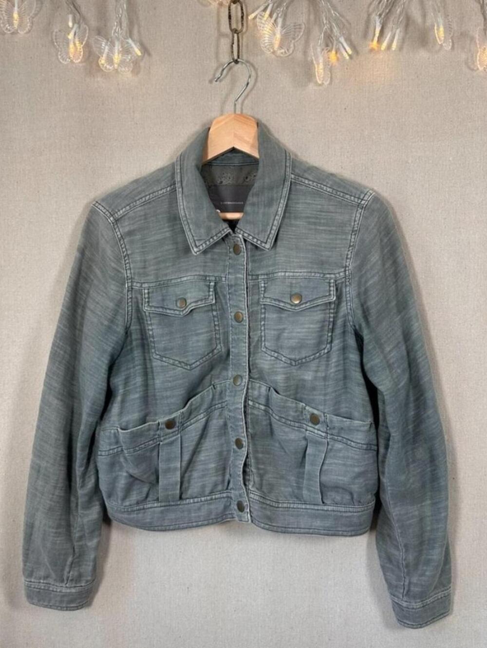 Anthropologie Utility Cotton Jacket Size SP‎ Summer Minimalist Lightweight